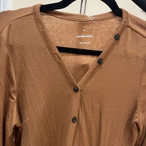 Everlane Brown Button-Up Cardigan